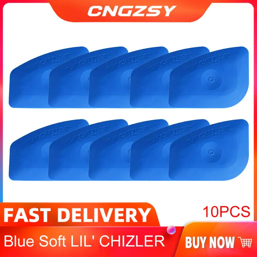 10PCS Multilateral Mini Blue Soft Squeegee Plastic LIL\' CHIZLER Scraper Car Vinyl Film Corner Wraps Headlight Applicator 10A25B