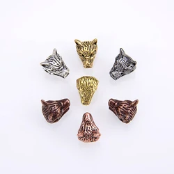 10 pcs/lot Arrival Animal Style Bracelet Accessories Wolf Head Beads for Jewelry Making DIY Components Wholesale