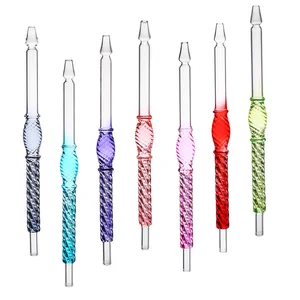 高品質のホウケイ酸ガラスシーシャで作られたクリスタルガラスマウスピースとすべての標準ホースマウスピースの水道管を組み合わせた 10ベストセールスPyrex Glassパイプ-5