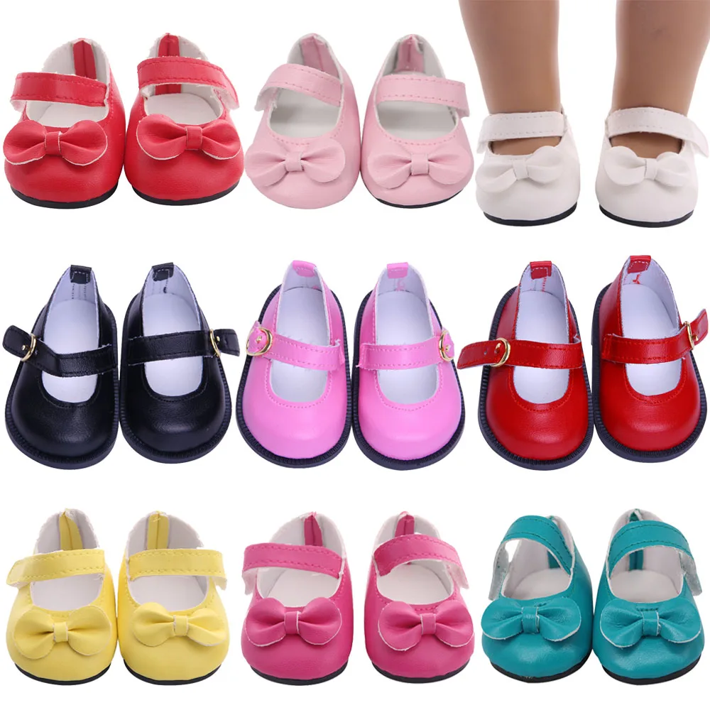 7Cm Doll Shoes Bow-knots Sequins Shoes For 43Cm Baby New Born Reborn Doll&18 Inch American Our Generation Girl`s Toy 1/3 Blythe