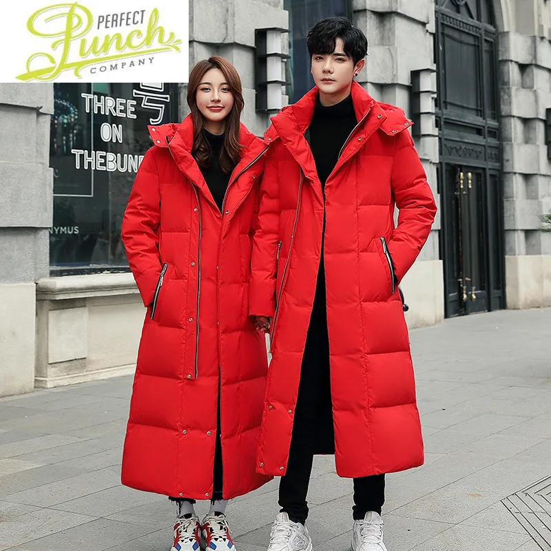 

Jacket Thicken Winter Long Men Hooded 20% White Duck Down Coat Women Coats Couple Models Fashion Clothes Abrigo Hombre WPY1219