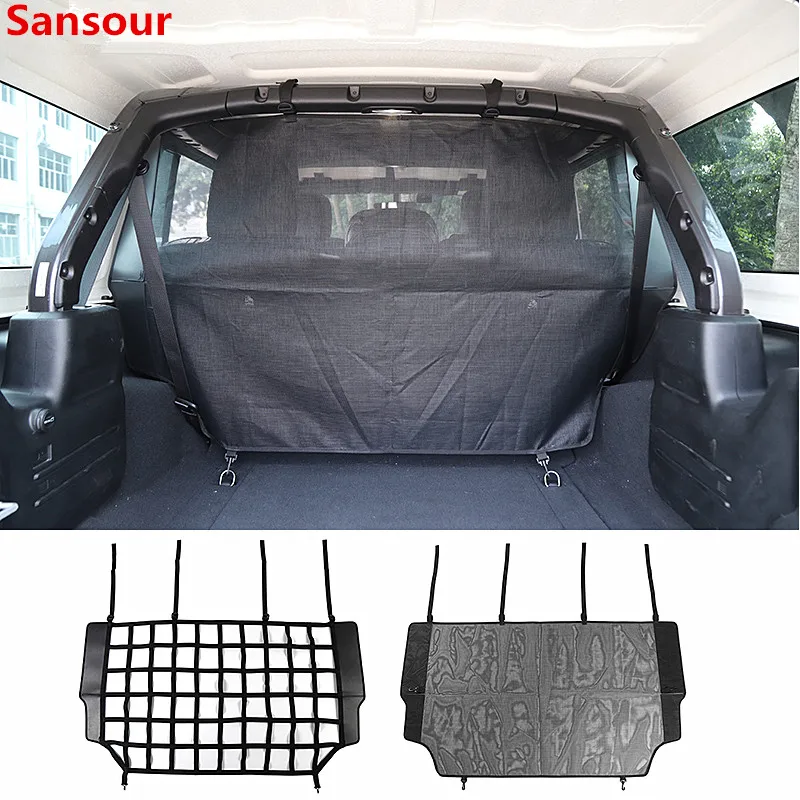 Sansour Interior Mouldings For Jeep Wrangler JK JL 2007-2019 Pet Separation Fence Car Trunk Cargo Safety Net for Jeep Wrangler