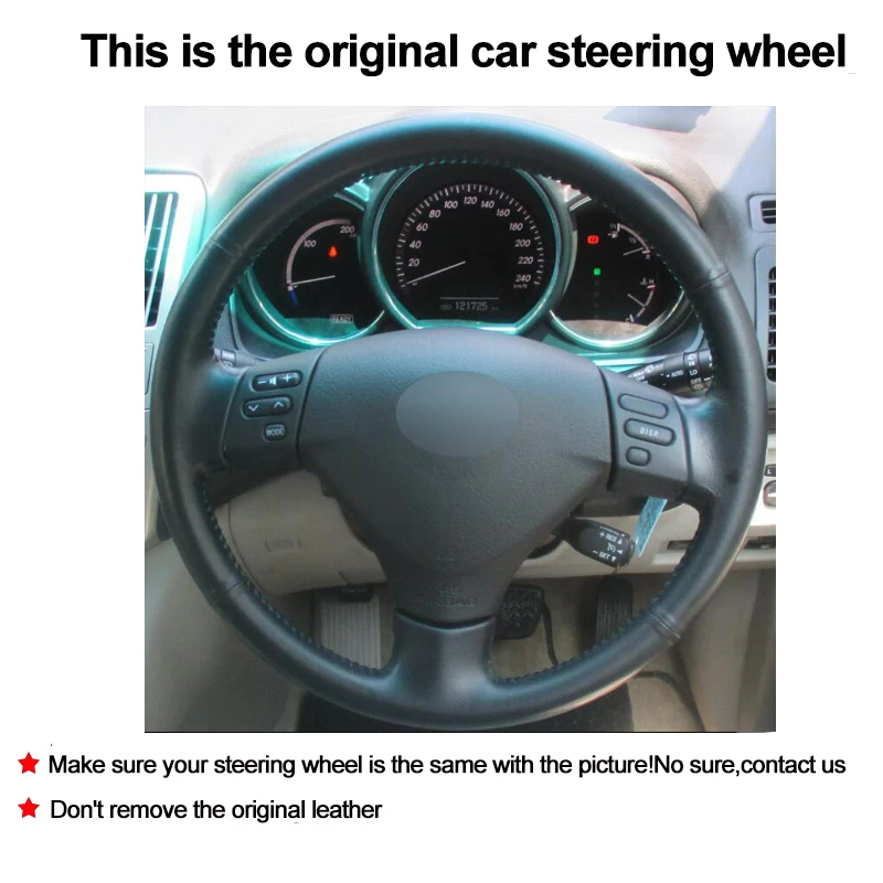 Car Auto Steering-Wheel Cover For Lexus RX330 RX400h RX400 2004 - 2007 Toyota Corolla Verso 2006 Camry 2004 - 2006 Volant 2005