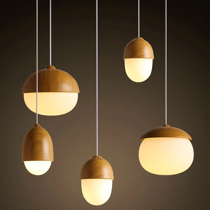 

Vintage LED Iron Wood Grain Pendant Lights Dining Room Pendant Lamp for Living Room Bedroom Indoor Lightings Kitchen Hanglamps