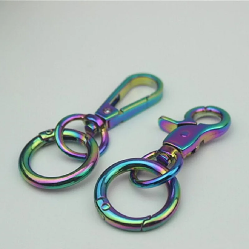 

10pcs/lot new 2 styles of metal color shoulder straps chain spring hook ring key chain handbag hardware accessories