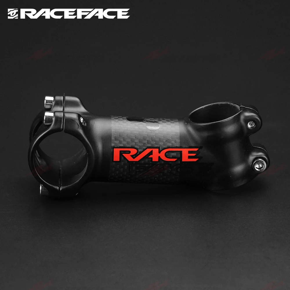 Next Race Face Matte Stem Alloy, 3K Carbon Fiber Stem, 31.8x28.6mm, Glossy Black, Red Logo Sticker, Road Bike, MTB Bicycle