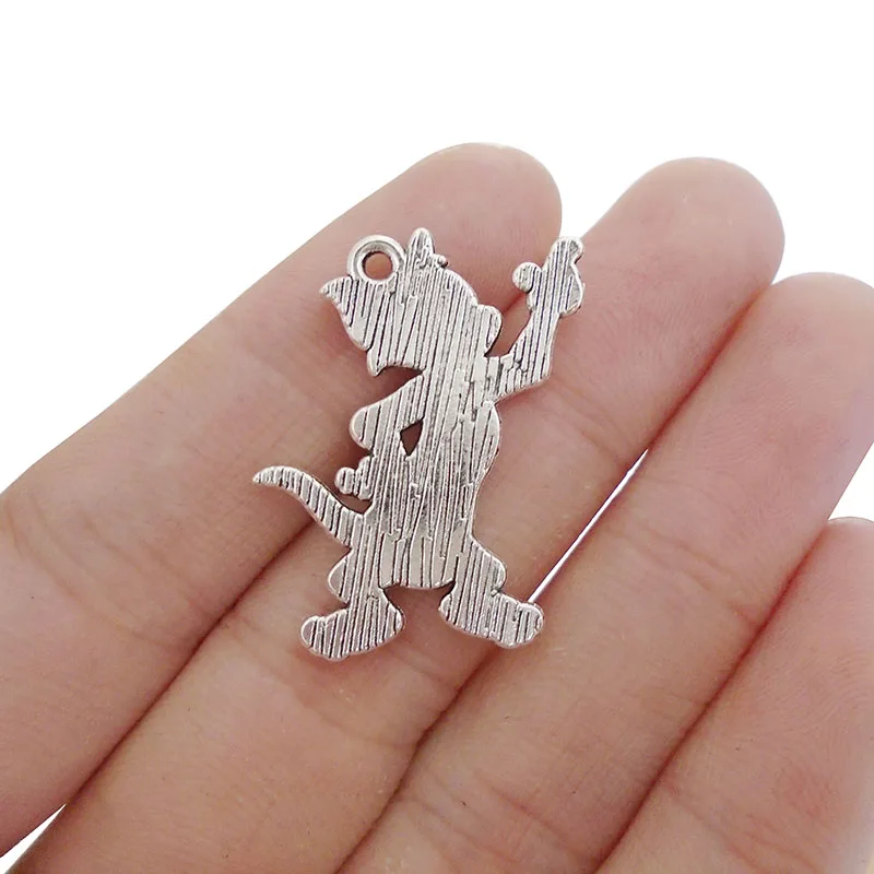 ZXZ 10pcs Lovely Cartoon Cat Charms Pendants For Animal Necklace Jewelry Making Findings 30x23mm