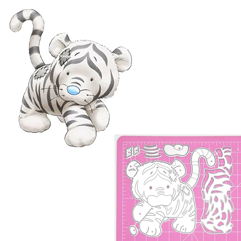 Muppet White Tiger Metal Cutting Dies Animal Doll Stencil For DIY Craft Scrapbooking Cards Decorative