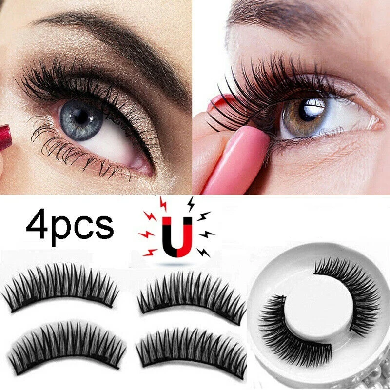 2 Pairs 3D Magnetic Eyelashes Natural Long Thick Full Strip Fake Lashes Reusable Women Makeup False Magnet Eyelash Extension