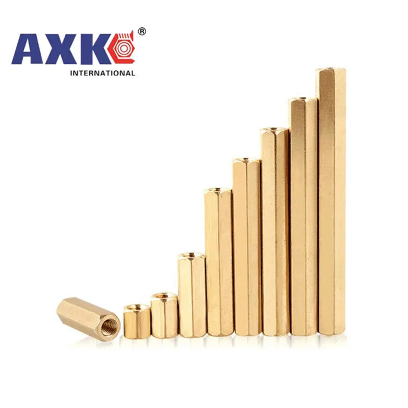 5-50pcs Hex Female to Female M2 M2.5 M3 M4 M5  brass standoff spacer Hexagonal Stud Spacer Hollow Pillars