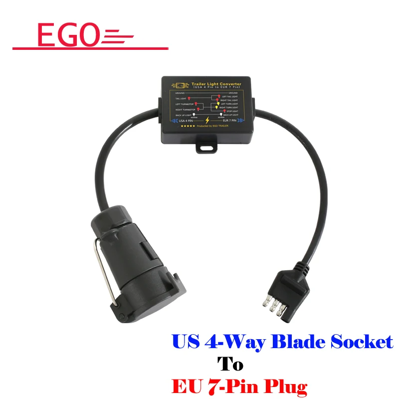 Towing Trailer Trekhaak Trailer Connector Licht Converter Vs 4 Pin Naar Eur 7 Pin Adapter Stop Brake Signal Scheiden apparaat