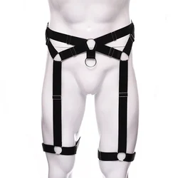 Harajuku Strümpfe Strumpfband Fetisch Männer Bein Hohe Taille Elastische Strumpf Gürtel Hohl Homosexuell Bondage Harness Männlichen Club Strumpfband