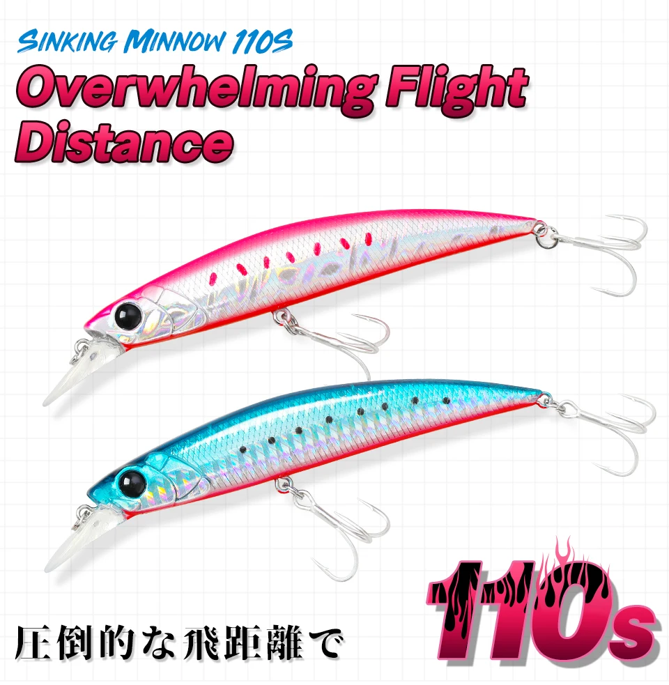 TSUIRNOYA 110S Cebo duro jerkbait para trucha, lubina y lucio