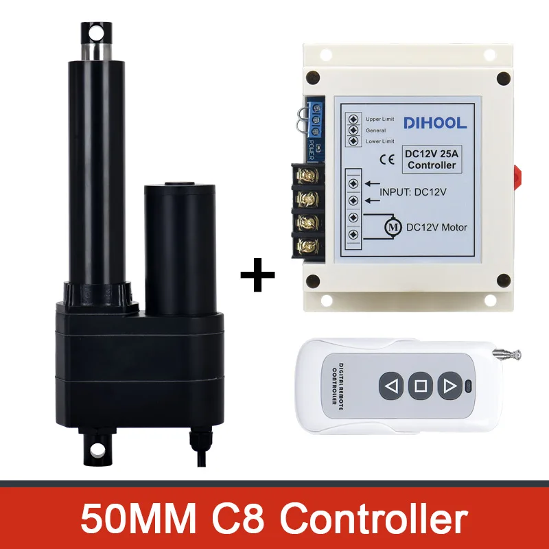 Imagem -03 - Atuador Linear Bonde 10000n 1000kg 2200lb 12v 24v da C.c. do Curso de Dhla10000 50 mm Telescópico Ip65 Impermeável e Dustproof o