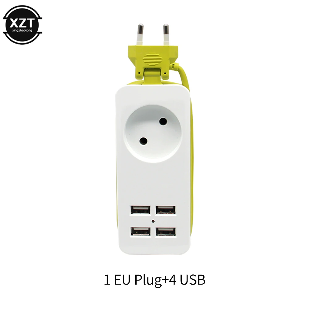 1.5M EU Plug Power Strip Wall Multiple Socket 1200W 10A 250V Portable 4 USB Port Charging for Iphone Mobile Phones Tablets