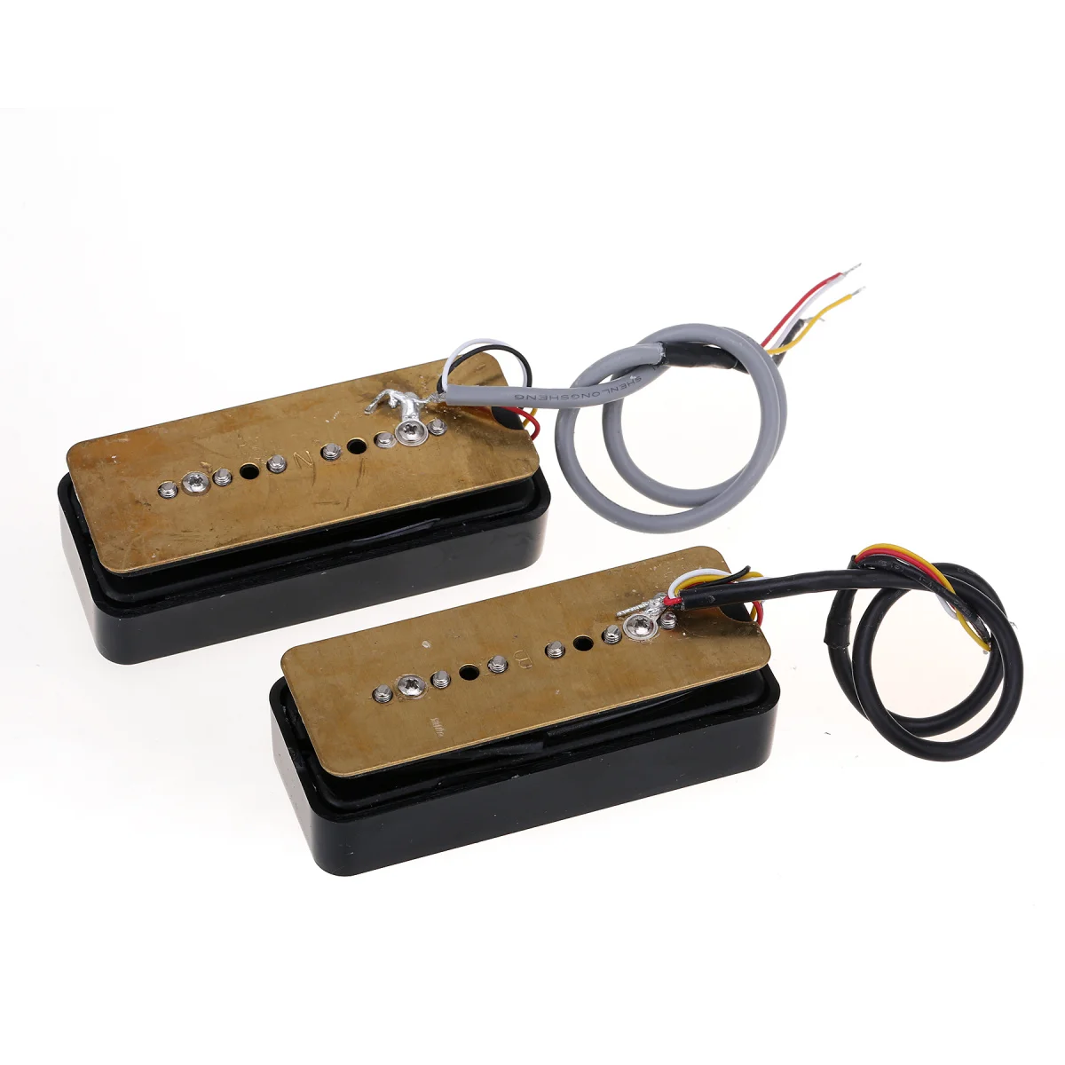 Wilkinson M Series Stacked P90 Soapbar Ceramic Single Coil Sized Humbucker Pickups Set for SG/LP Electric Guitar, Black