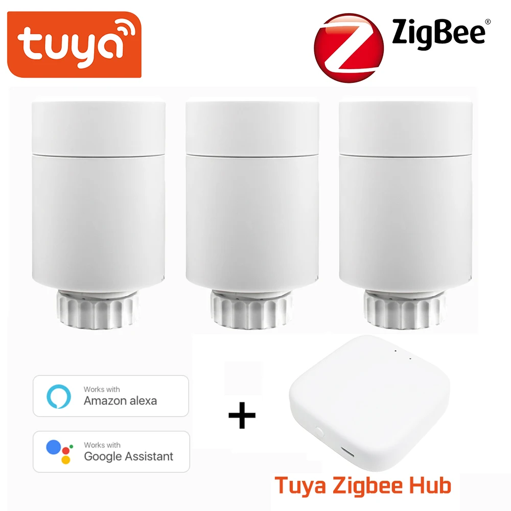 

Умный привод радиатора Tuya ZigBee3.0, программируемый термостатический клапан радиатора, регулятор температуры, голосовое управление через Google