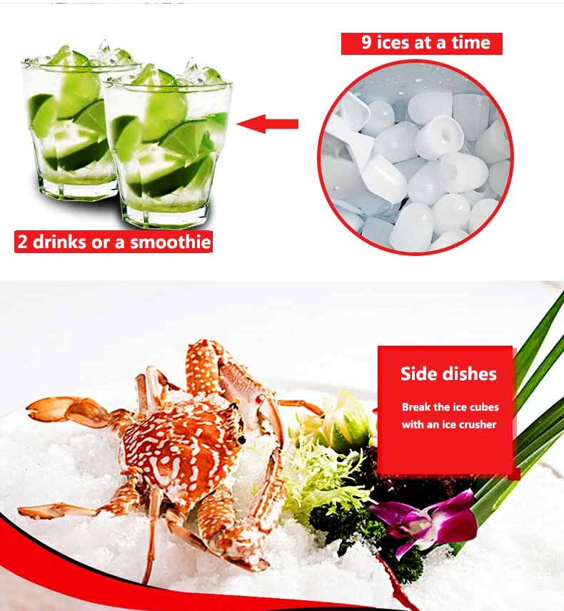 HZB-20E Ice Maker, huishoudelijke Multifunctionele Ijs Maker 220-240V Commerciële Automatische Ice Drop Kleine Ijs Maker En Ijs Water