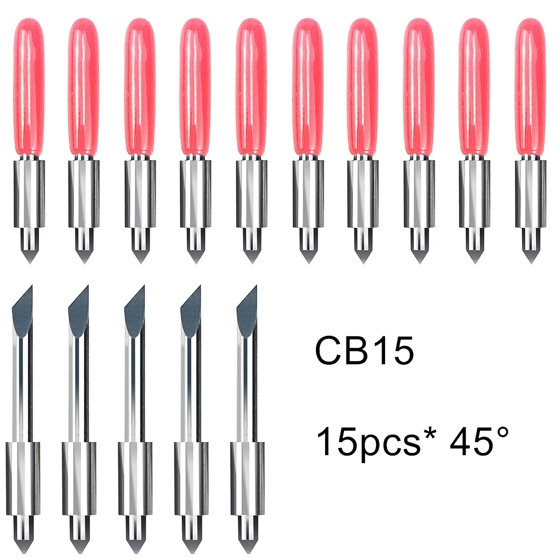 

15pcs 45 Degree Graphtec CB15 Plotter Vinyl Cutter Knife Blades for Portrait 1/2 Silhouette Cameo Holder Milling Carving Tool