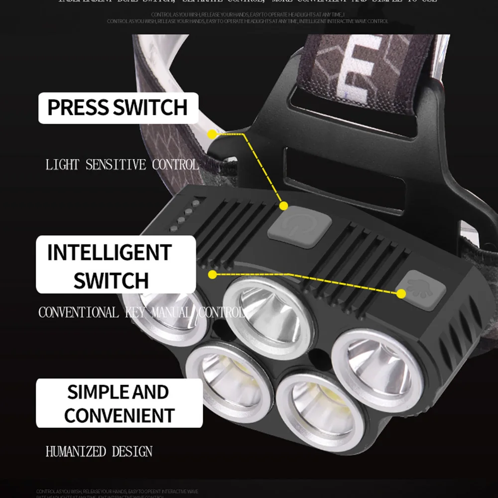 Powerful Induction LED Headlight High Lumen Headlamp Body Motion Sensor Head Front Light Head Torch Waterproof Head Lamp Torch