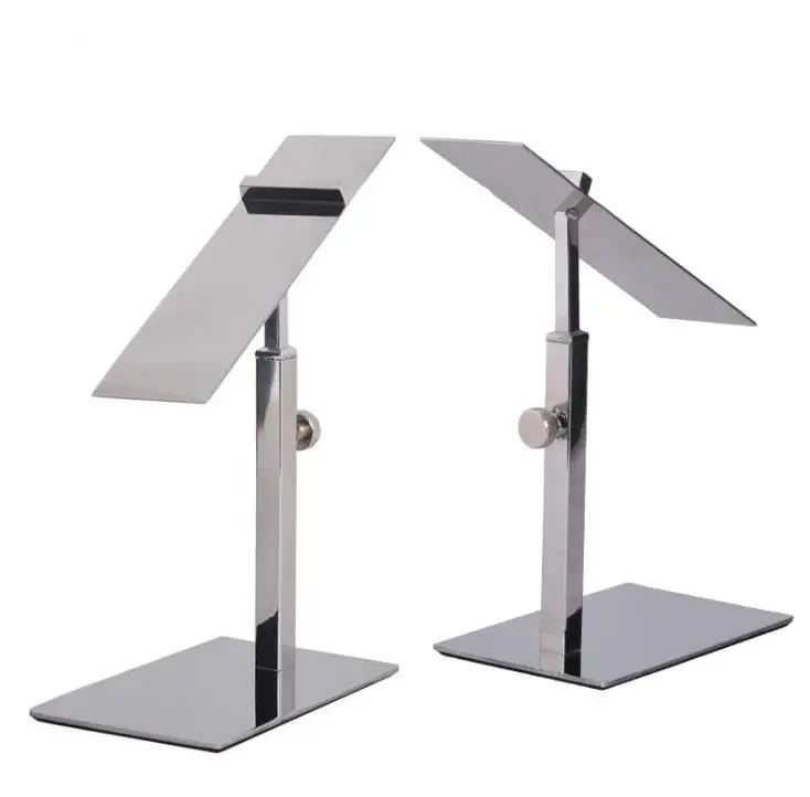 

50pcs Hot sale Matte Stainless Steel Brushed Shoe tree showing holder shoe care rack Shoe display stand SN1288