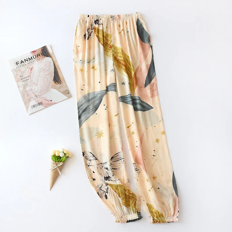 Neue Damen-Kunstbaumwollhosen, mehrfarbig, große Größen, Frühling und Sommer, schmal geschnittene Hosen, dünn, können auch draußen getragen werden, klimatisiert. – Detail 6