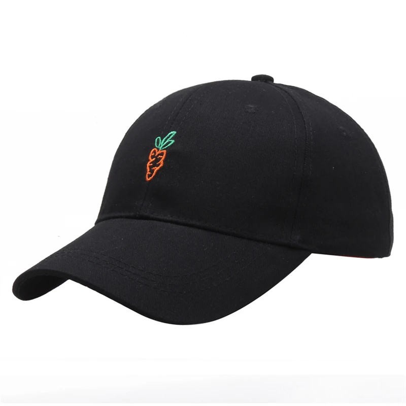 South Korea Ulzzang Cute Carrot Embroidered Casquette Hats Women \'s Summer Casual College Style Baseball Caps Simple Cool  Bq142