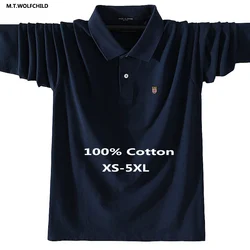 High Quality 100% Cotton New-Design Men's Polo Shirts Casual Long Sleeve Polos Homme Fashion Sportswear Male Lapel Tops XS-5XL