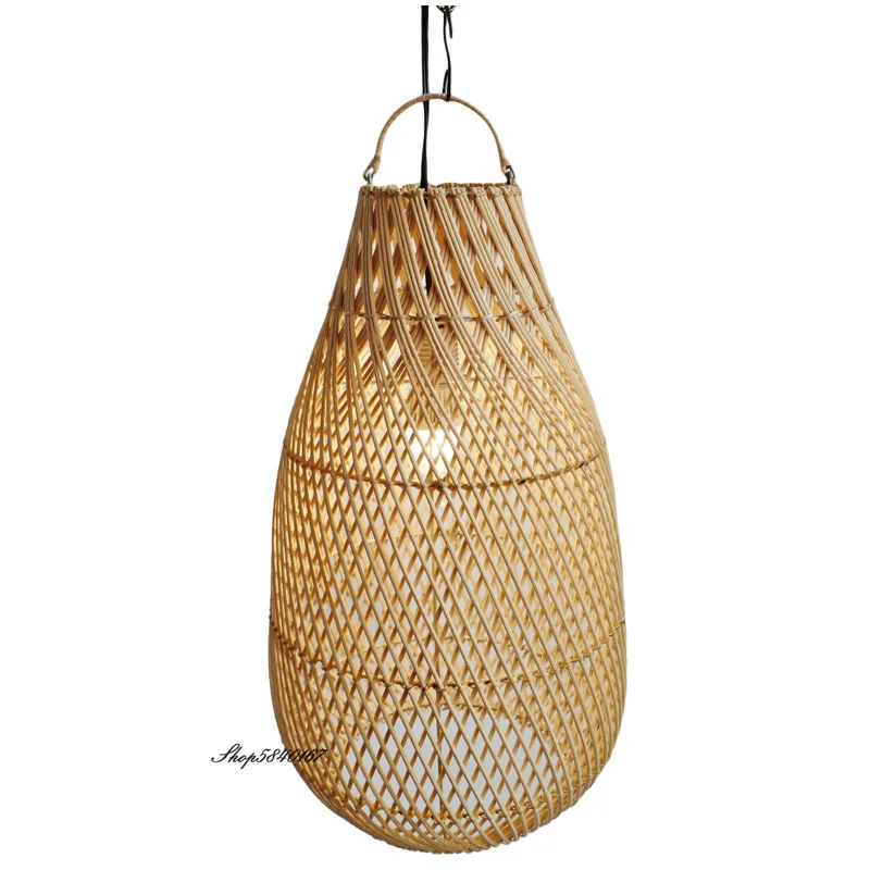 

New Rattan Pendant Lights Natural Handmade Suspension Indoor Lighting Lamps Living Room Dining Room Restaurant Decor Luminaire