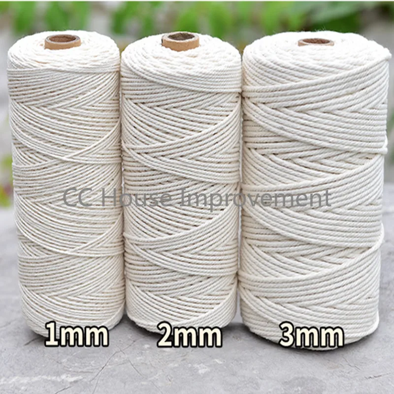 

Macrame Twisted String Cotton Cord For Handmade Natural Beige Cords DIY Home Wedding Accessories Gift