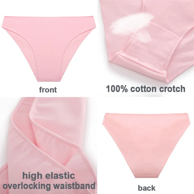 3PCS/Set Women\'s Panties Bikini Briefs Cotton Underwear Sexy Lingerie M-XXL Panties Female Underpants Solid Color Girls Pantys