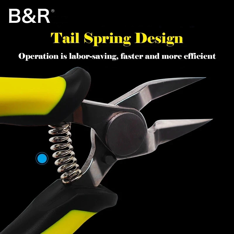 

B&R TS-140 5 Inch Round Cutter Pliers Excellent Cutting Pliers Rear Force Spring Design Micro Shears Multi Functional Hand Tools