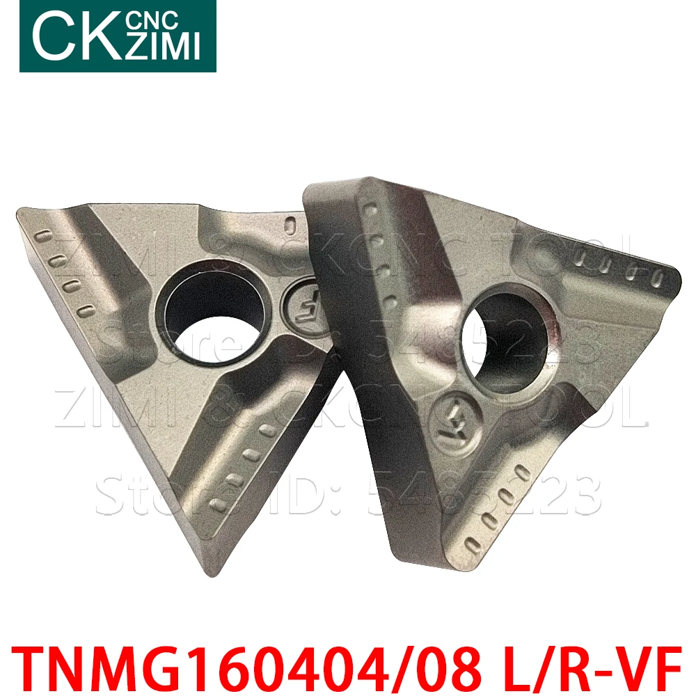 TNMG-insertos de Cermet de carburo de TNMG160404R-VF, 1604 TNMG160404L-VF, herramientas de ranurado Triangular, herramientas de torno de Metal CNC
