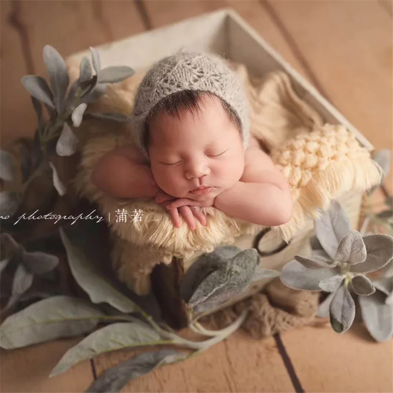 Newborn wrap photography props,Handmade mink yarn wrap,baby photography props