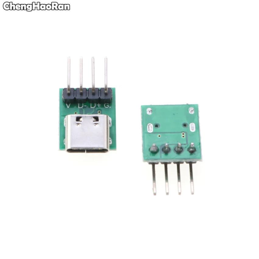 ChengHaoRan สำหรับ USB 3.1ประเภท C ขั้วต่อ16ขา Papan Ujian อะแดปเตอร์ปลั๊กคอนเนคเตอร์สาย Transfe โค้งเข็ม1 PCS