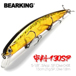 Bearking 13cm 21g sp depth1.8m topo iscas de pesca wobbler hard bait qualidade profissional minnow para equipamento de pesca