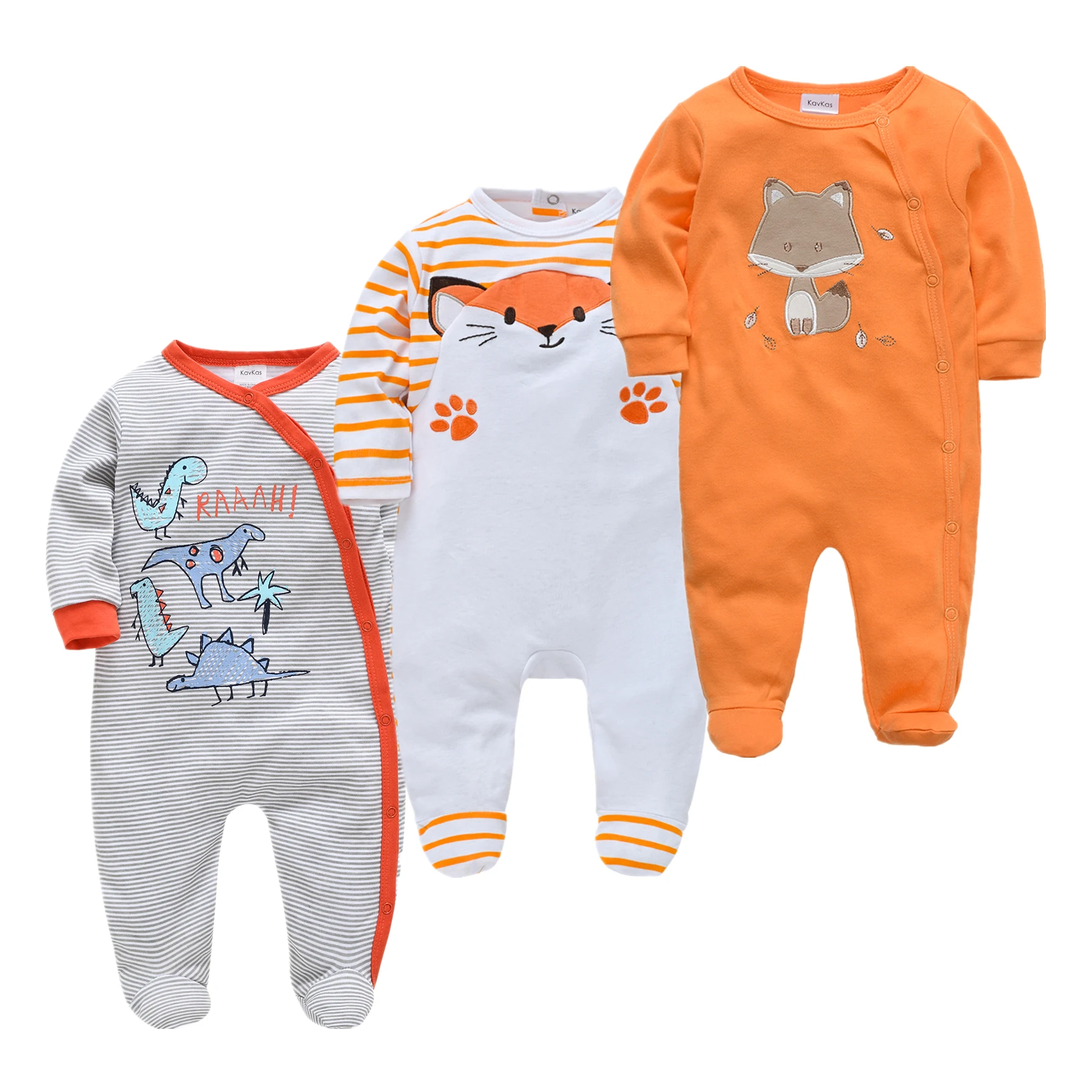 Roupa Bebe De Baby Jumpsuit Newborn 3PCS Cotton Infant Boys Pajamas Spring Cartoon Sleepwear Long Sleeve Girl Pyjamas Home Wear