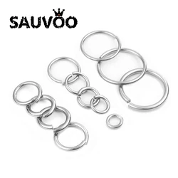 Conector de Aço Inoxidável Split Ring, Acessórios para Fazer Jóias, DIY Jump Ring, Colar e Pulseira, 12mm, 15mm, 20mm, 25mm, 30mm