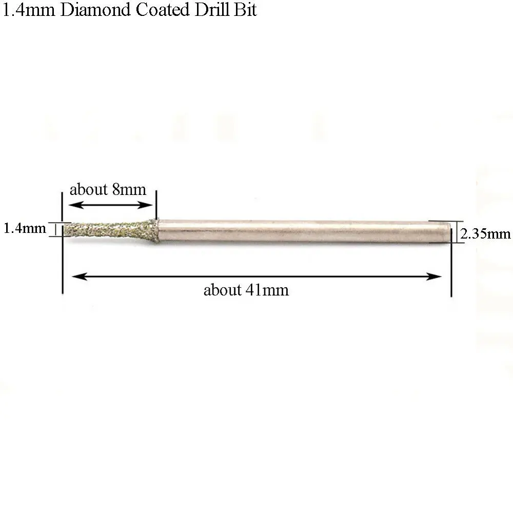 다이아몬드 코팅 팁 드릴 비트, 타일 주얼리 유리용, 0.4-3mm, 2.35mm - 3/32 인치, 5/10/20 팩