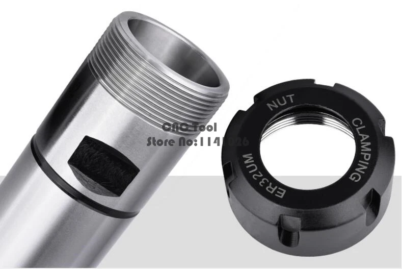 Imagem -03 - Haste Reta de Extensão 100 mm C16 C20 C25 C32 150 mm Mandril de Pinça de Extensão Suporte Porca Er25um Er32um Er40um Er25 Er32 Er40