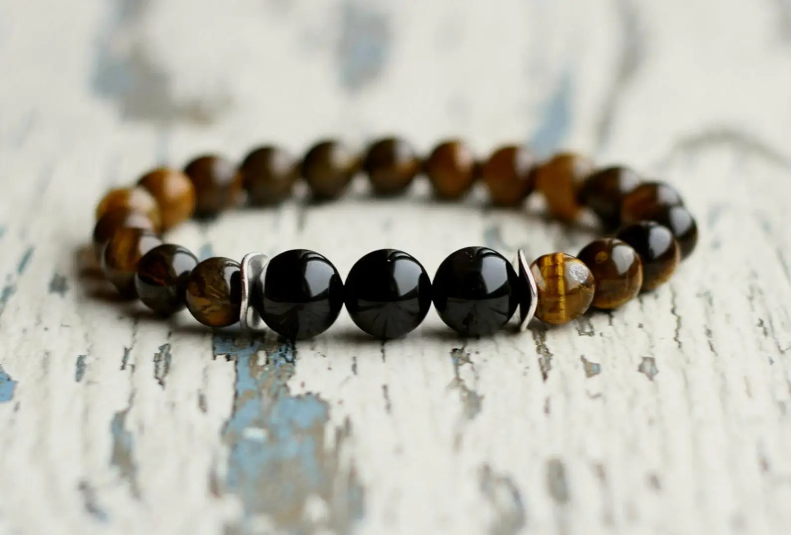 protective stones man gems jewellery obsidian beads husband gift for cousin yellow tiger eye bracelet