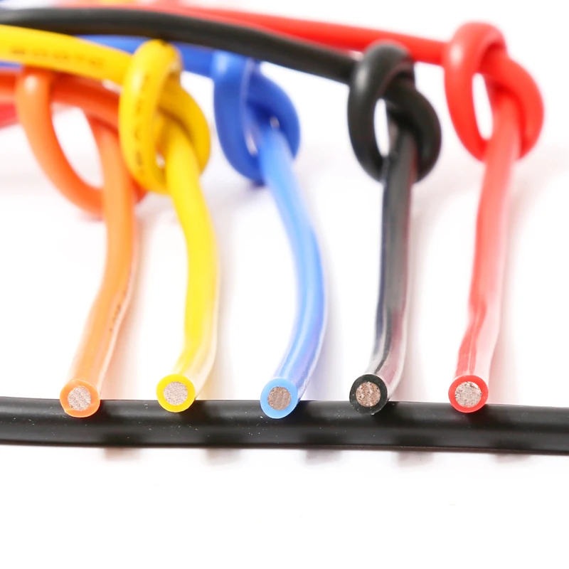 1Meter Heat-resistanElectronic Wire 12AWG 14AWG 16AWG 18AWG 22AWG 24AWG 26AWG 28AWG 30AWG Soft Silicone Cable Test Line For DIY