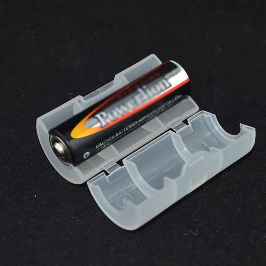 AA to C Size Battery Converter, Plastic Battery Adapter Holder Case Battery Boxes with Hinged Frosted Cover, Cooling Hole