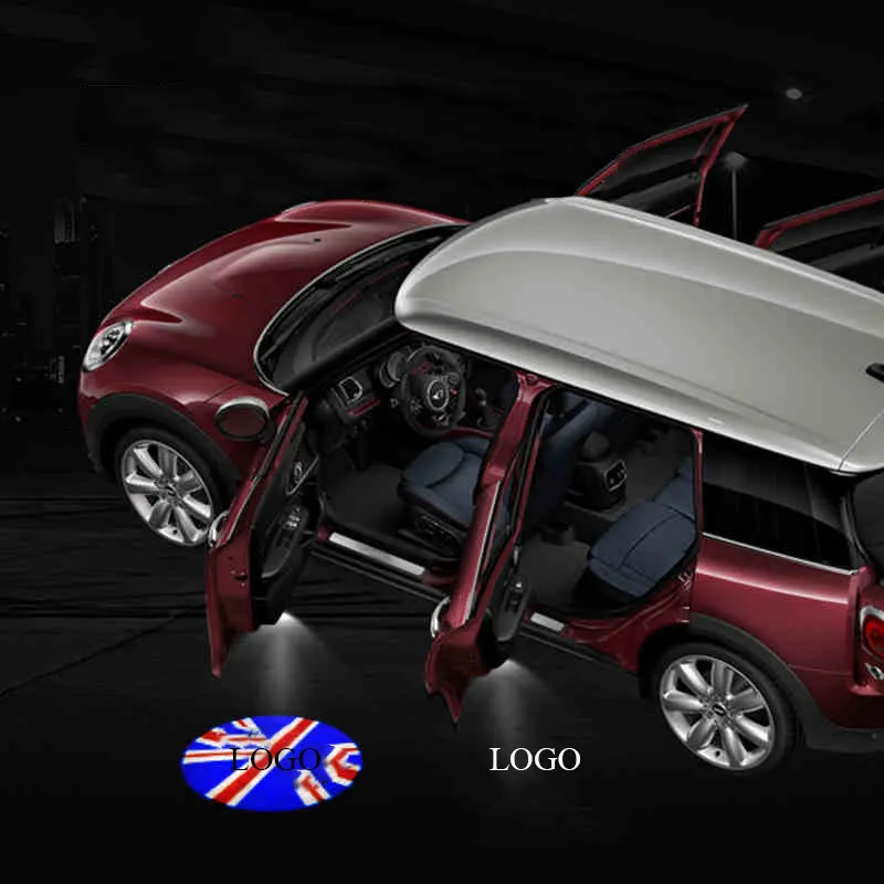 Porta do carro Bem-vindo Luz Logo, LED Mood Projetor, Styling Acessórios, Mini Cooper R55, R56, R60, F54, F55, F56, F60, 2Pcs