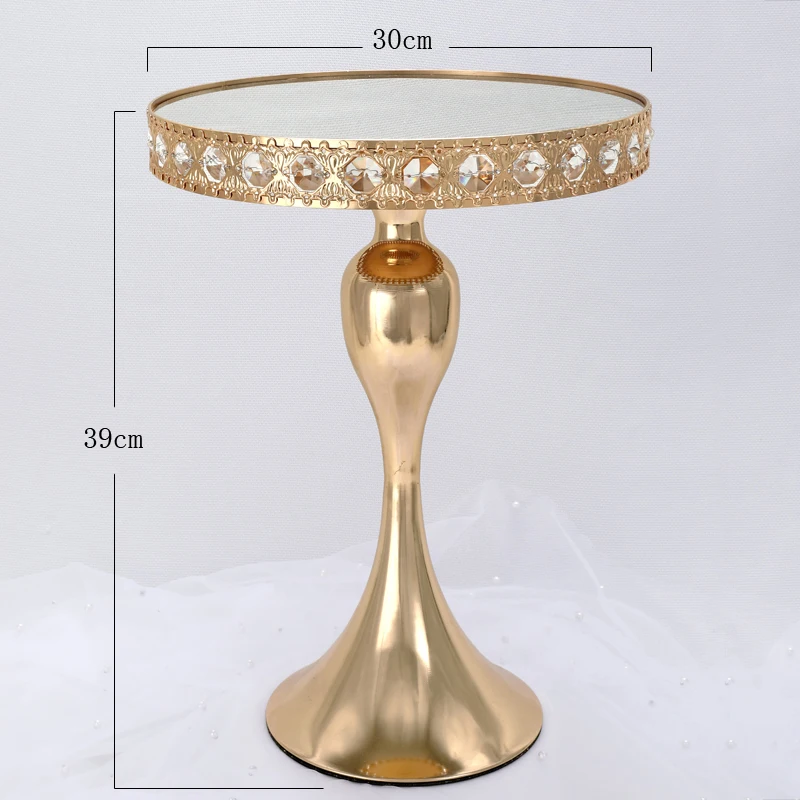 1pcs Gold Color Crystal  cake stand Wedding Dessert Tray  Cupcake Pan cake display table decoration Party