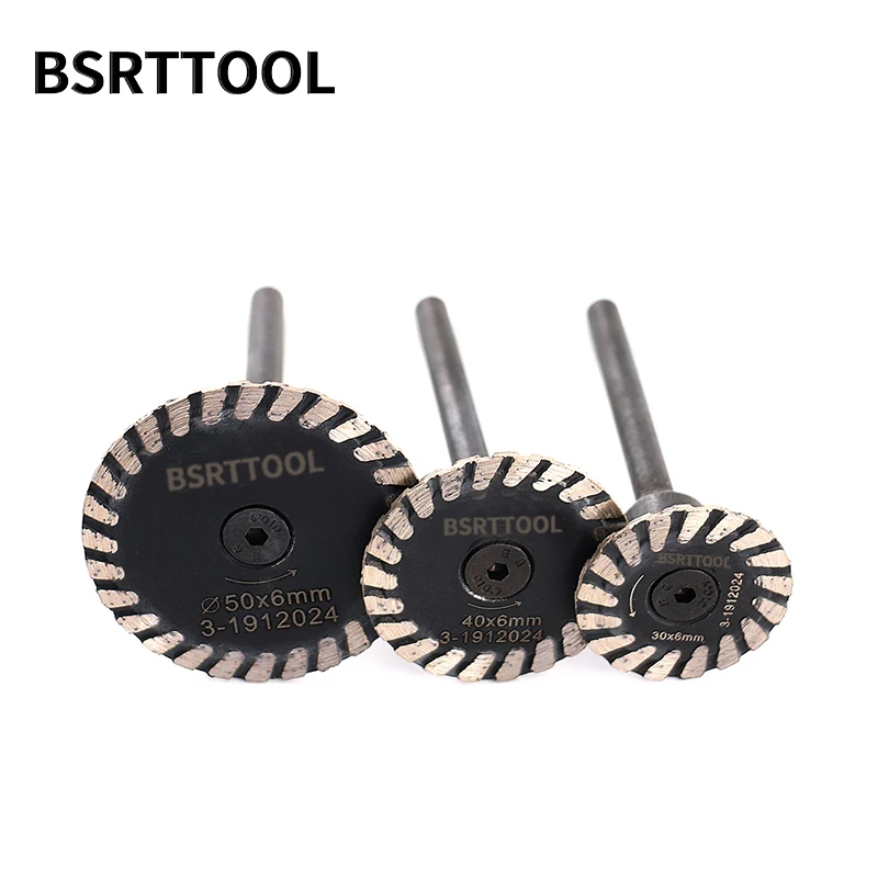 BSRTTOOL Mini gambo rimovibile da 6mm con diamante Turbo lama per sega lama per speleologia diamantata per incisione su pietra in marmo granito