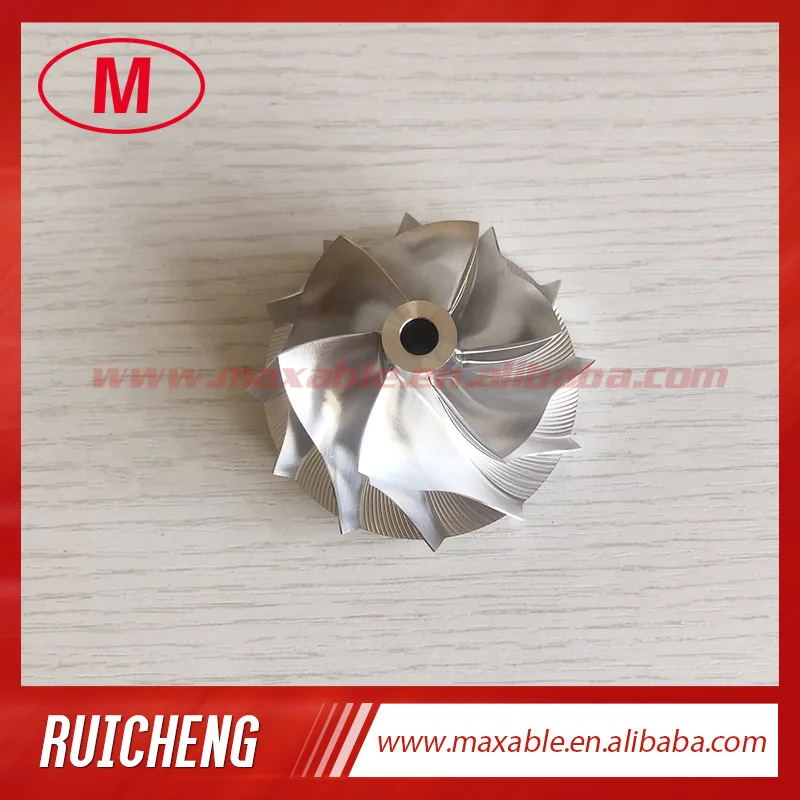 RHF55 46.50/60.00mm 6+6 blades LEP style high performance turbocharger milling/aluminum 2618/billet compressor wheel for VF53