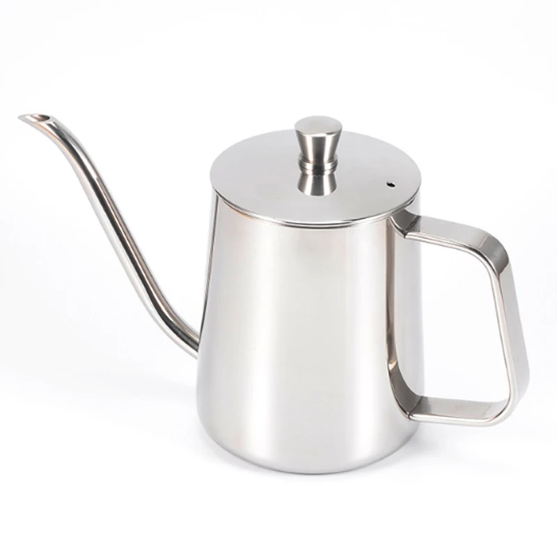 350ml 600ml 304 Stainless Steel Long Narrow Spout Coffee Pot Gooseneck Kettle Hand Drip Kettle Pour Over Coffee With lid