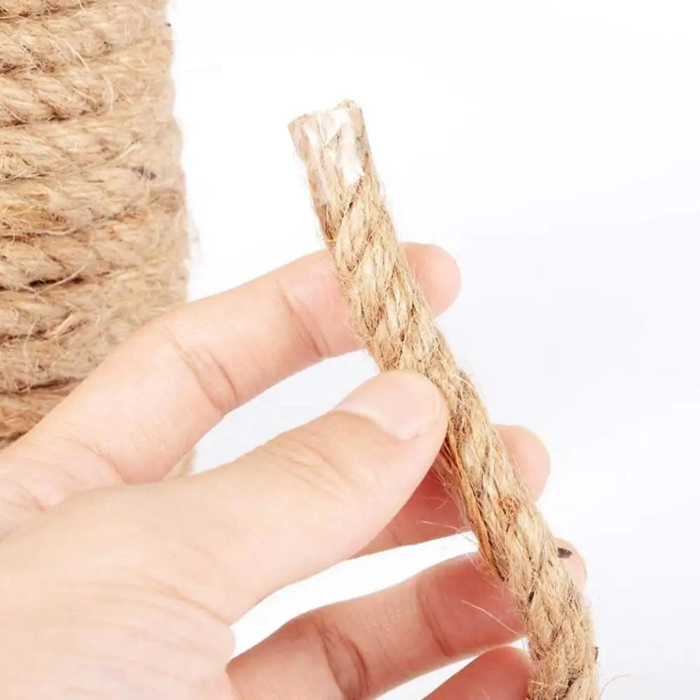 4mm, 5mm, 6mmx100m Sisal Ropes Jute Twine Rope Natural Hemp Cord Decor Cat Pet Scratching Home Art Decor