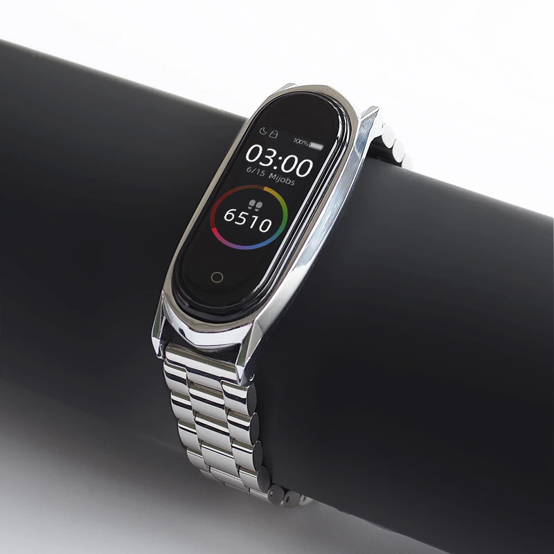 Mi band 5 6 7 Strap Metal Stainless Steel For Xiaomi Mi Band 4 3 Wrist Bracelet Wristband smart band Pulsera for Miband 5 6 7